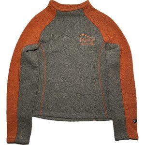 Khul Womens Sherpa Long sleeve Pullover Sz S  High Neck Brown Orange Brundage